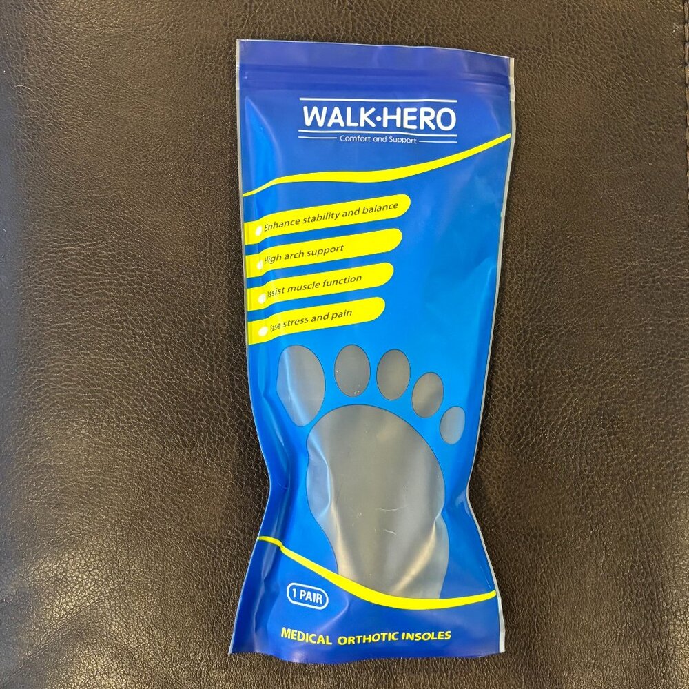 NEW! Walk Hero Orthotic Insoles Arch Support UNISEX Women 6-6.5/Men 4-4.5